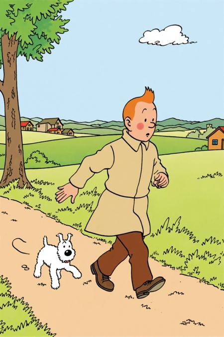 Tintin comic style