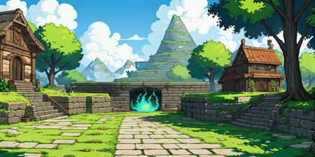 HEZI flat board pixel game scene