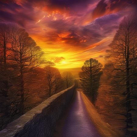 Road to the west (background)