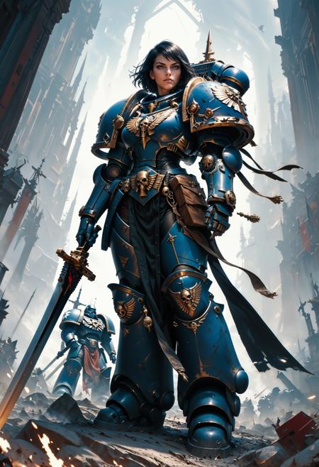 The Space Marines Warhammer 40K | Flux + Pony版本Ultramarines Pony (ID: 707572)
