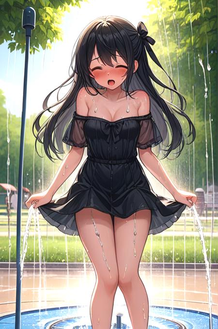 girl like splash pad / drinking fountain