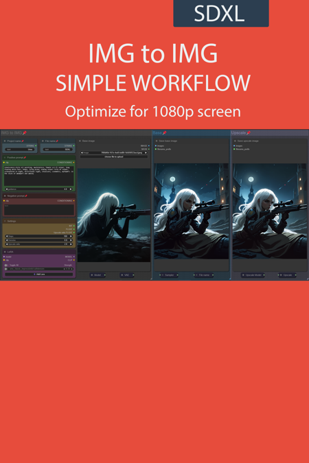 IMG to IMG simple workflow SDXL | UPSCALE | LORA | CIVITAI Metadata版本v1.0 (ID: 976246)