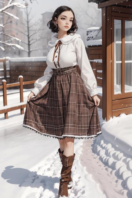 Brown Frills Dress