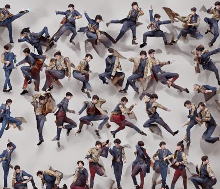 Row of 35 people POSE , multi view，35个人的动作PNG图，多视图