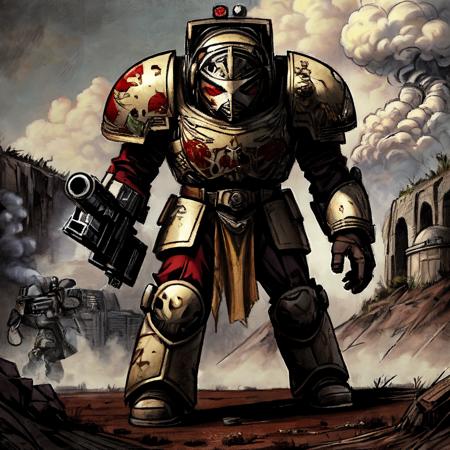 Grimdark Human Heavy Armor Suit - Warhammer 40,000