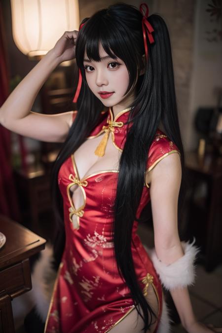 时崎狂三 旗袍-红 tokisaki kurumi chinese clothes-red