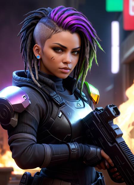 FF Cyberpunk Style Series (+Dataset)版本FF ♀ Cyber - LoRA FA (ID: 177018)