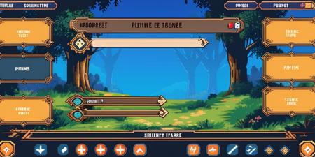 HEZI flat panel pixel game ui