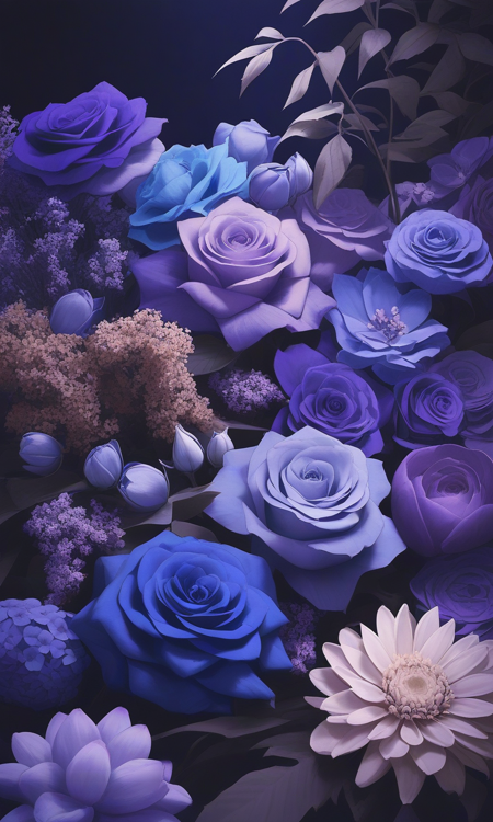 Purple, Blue and Brown