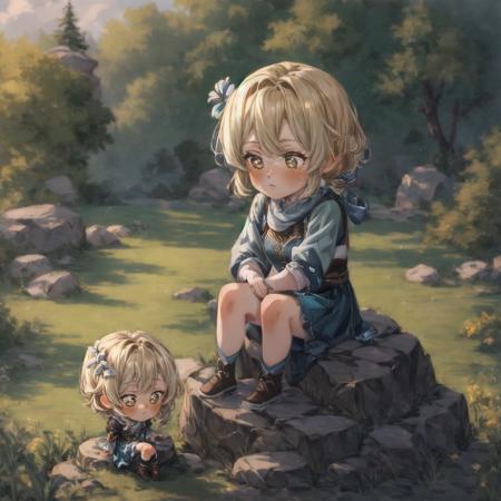 Character and Chibi version Together