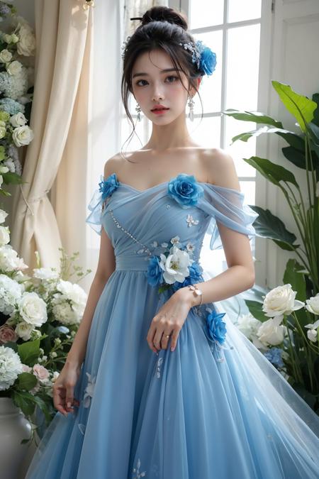 JAY - BLUE FLOWER DRESS