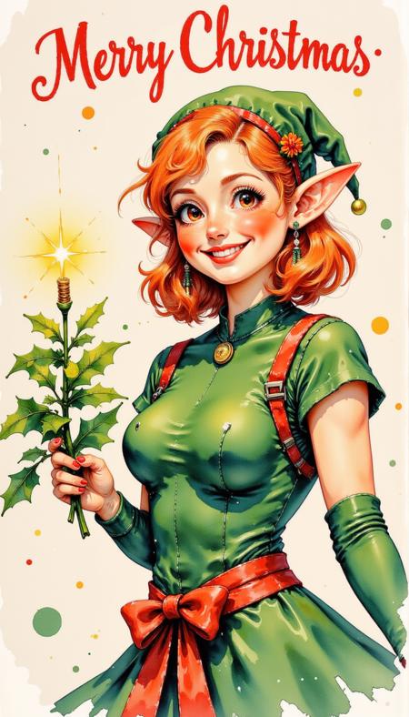 [Pinkie] - Retro Christmas Watercolor? - [Flux]