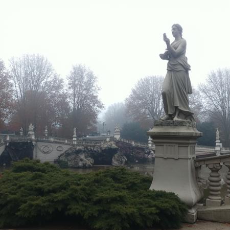The 12 Months Fountain at Valentino Park in Turin, Italy