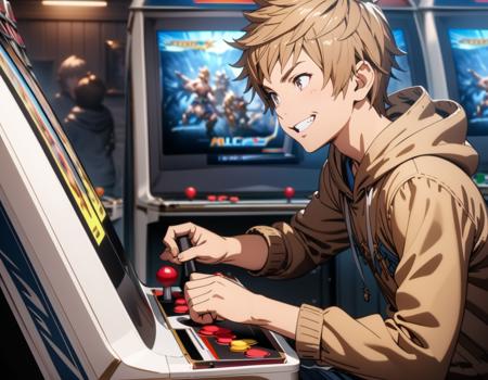Play Arcade Games / アーケードゲームをプレイ　SDXL