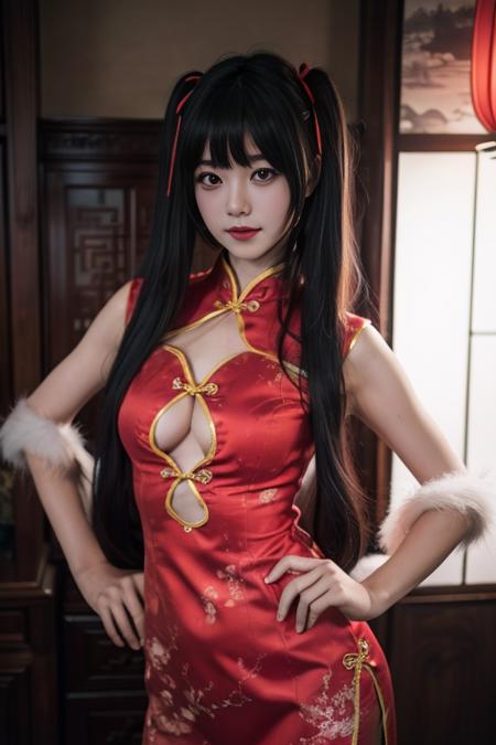 时崎狂三 旗袍-红 tokisaki kurumi chinese clothes-red