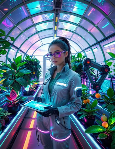 futuristic greenhouse background