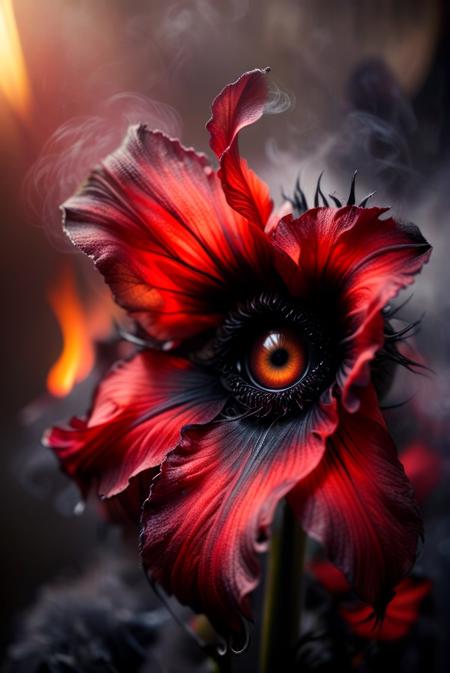Red eye flower