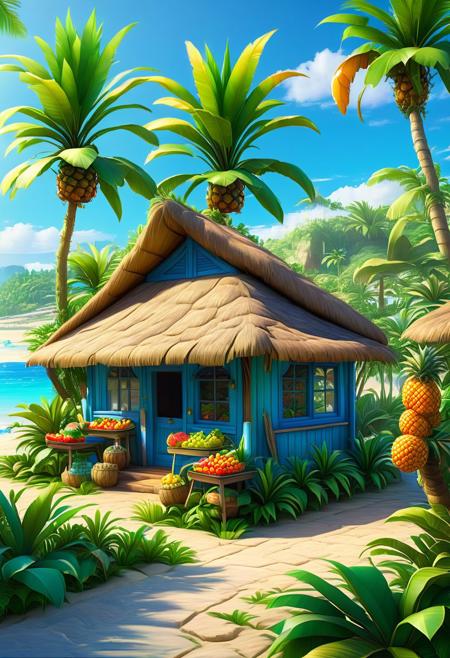Tropical Buildings (Delfino Plaza, Super Mario Sunshine) [SDXL & SD1.5]