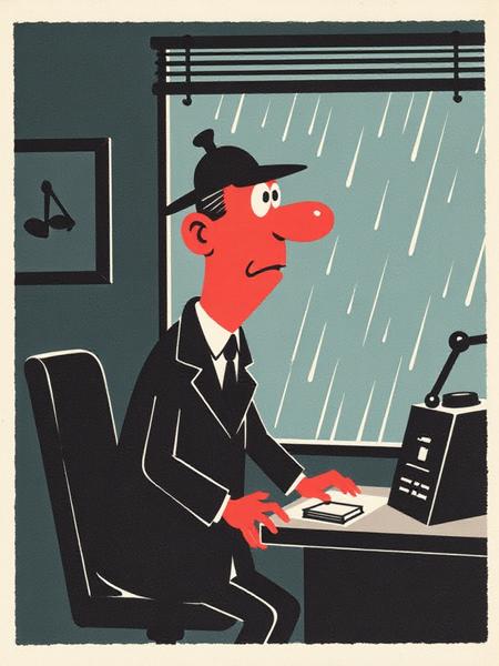 Wizard's Vintage Minimalism Cartoon