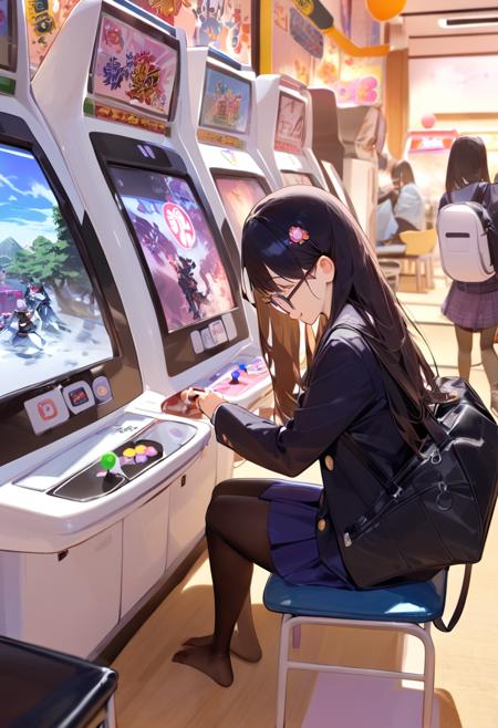 日本のゲームセンター（ビデオゲーム）SDXL