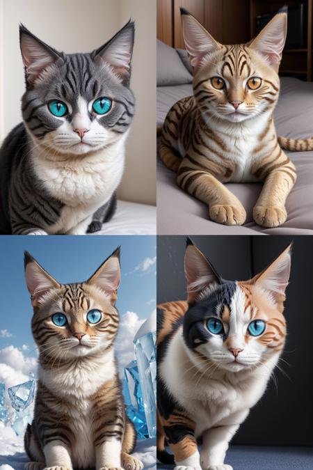 Cats - wild and domestic breeds and colors