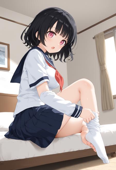 [Illust&XL&Pony] dressing socks / adjusting legwear / sock pull / 靴下履き / 靴下直し