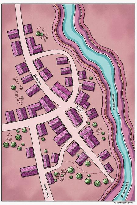 Envy Flux Fantasy Town Map 01 - Town and village maps for D&D and other RPGs
