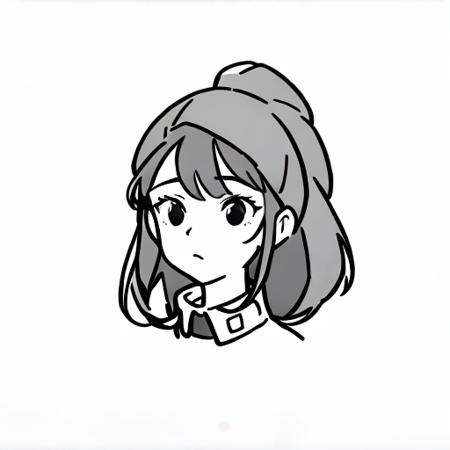 B&W minimal portrait/ Monochrome minimalist portrait/ 极简黑白头像/ 簡約黑白線畫肖像