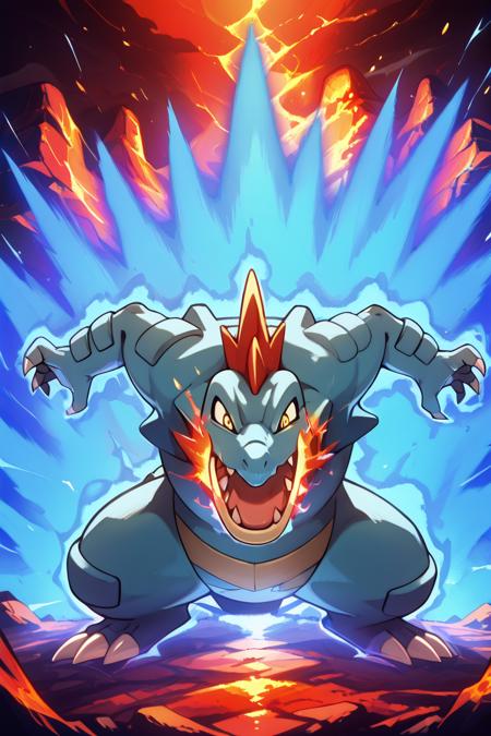 Feraligatr: Big Jaw Pokémon | オーダイル (Pokedex #0160) [Illustrious]