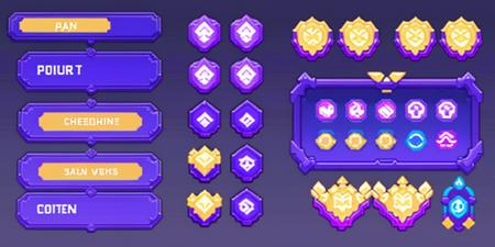HEZI flat panel pixel game ui