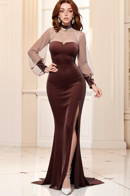 Maroon Velvet Dress版本v1.0 (ID: 273363)