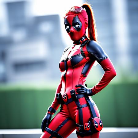 Lady Deadpool with Red Hair