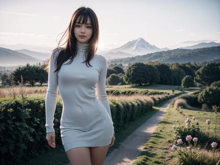 RGB-Majic Mini Sweater Dress Turtleneck Long Sleeves