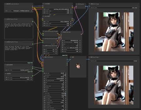 SDXL1.0 ComfyUI 带修脸插件流程。Workflow for ComfyUI-Impact-Pack Plugin版本v1.0 (ID: 145296)