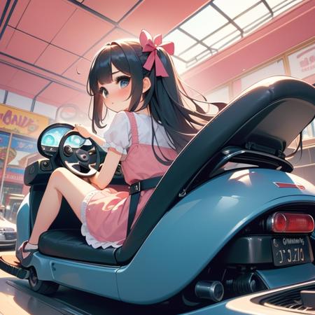 girl like mini car / driving cabrio