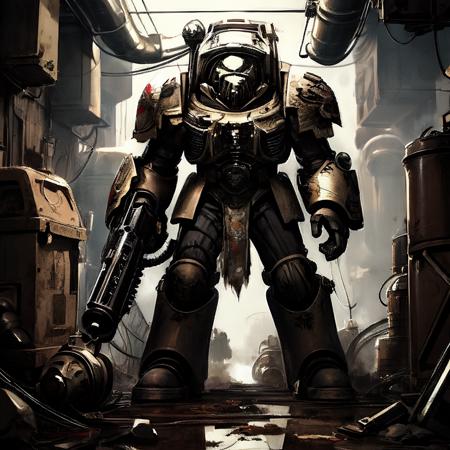 Grimdark Human Heavy Armor Suit - Warhammer 40,000