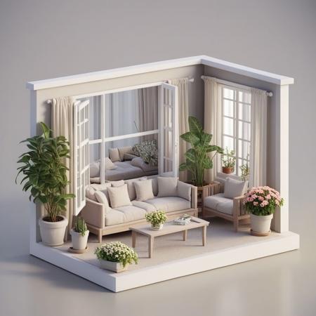 Miniature Isometric Objects 3d SDXL