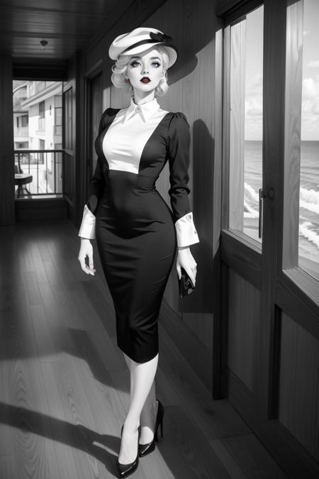 Monochrome Color Block Pencil Dress