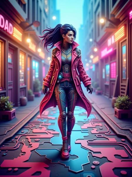 Neon Cyberpunk Papercut - FLUX & SDXL