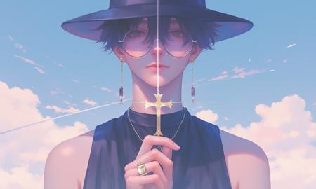 blue-and-white style 2D