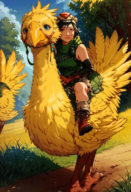 Riding a Chocobo
