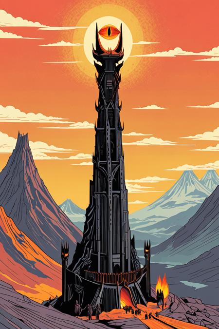 Sauron's Tower | Barad-dûr (Mordor, Middle Earth) (Lord of the Rings) [SDXL & SD1.5]