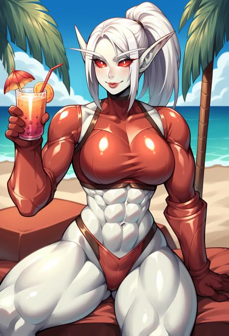 Blood Elf with Bloodscale Armor - World of Warcraft [SDXL Pony]