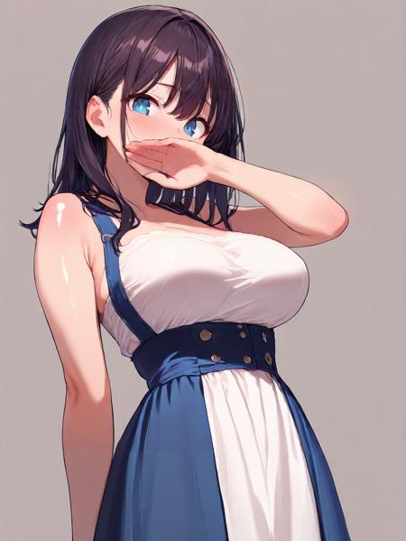 口を手で覆う/hand over own mouth(XL,pony)版本v1.0 illustrious (ID: 1098407)