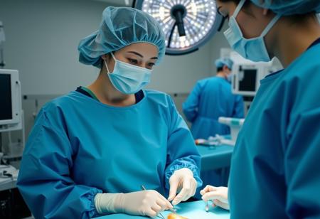 Female Surgeon / Surgical Nurse with Bouffant Cap Flux