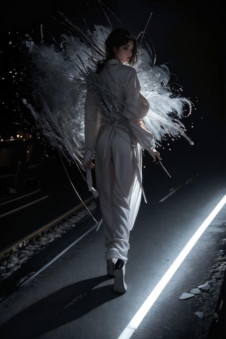 绪儿-皮草 车内场景 xuer white fur coat