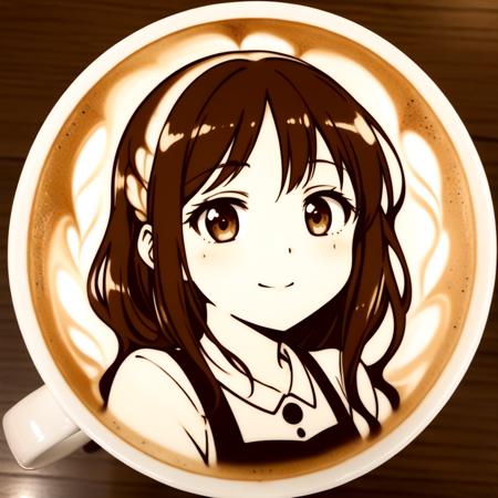 anime character latte art