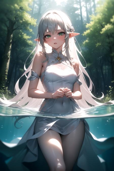 Partially underwater shot / partially submerged