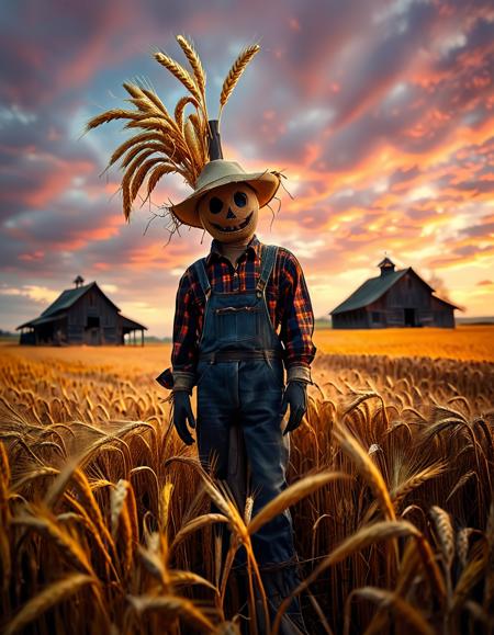 wheat field at dusk background