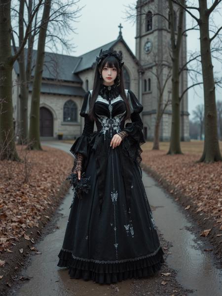 [Flux.1 D][Realistic] Gothic Dress | 哥特风裙子
